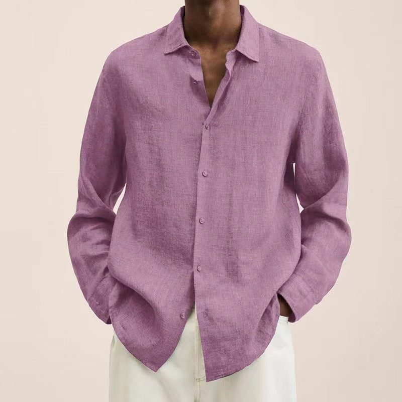 Chemise en coton et lin pour hommes