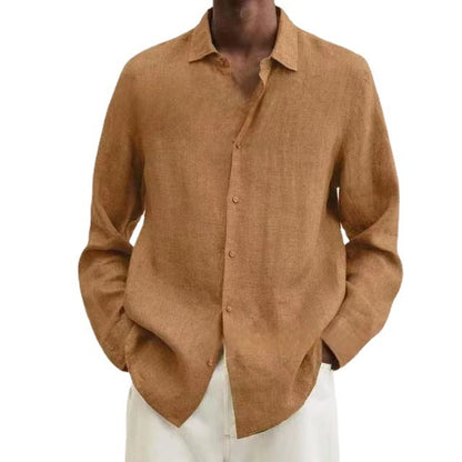 Chemise en coton et lin pour hommes