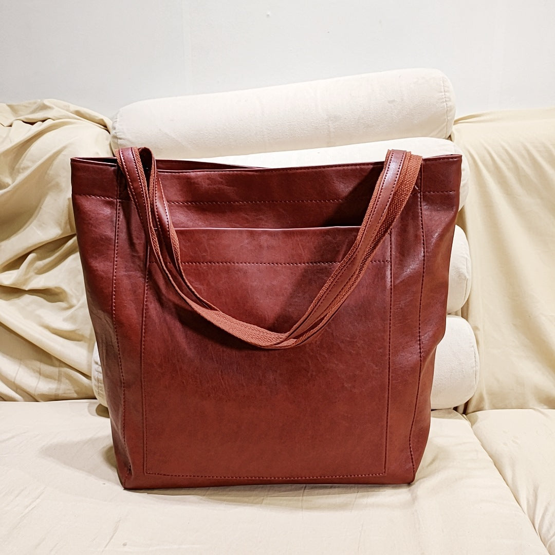 Sac à main fourre-tout en cuir ciré à l'huile