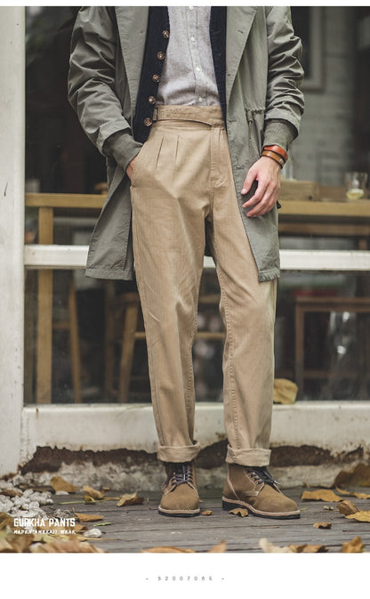 Pantalon cargo rétro taille haute pour hommes