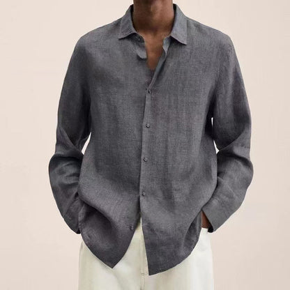 Chemise en coton et lin pour hommes