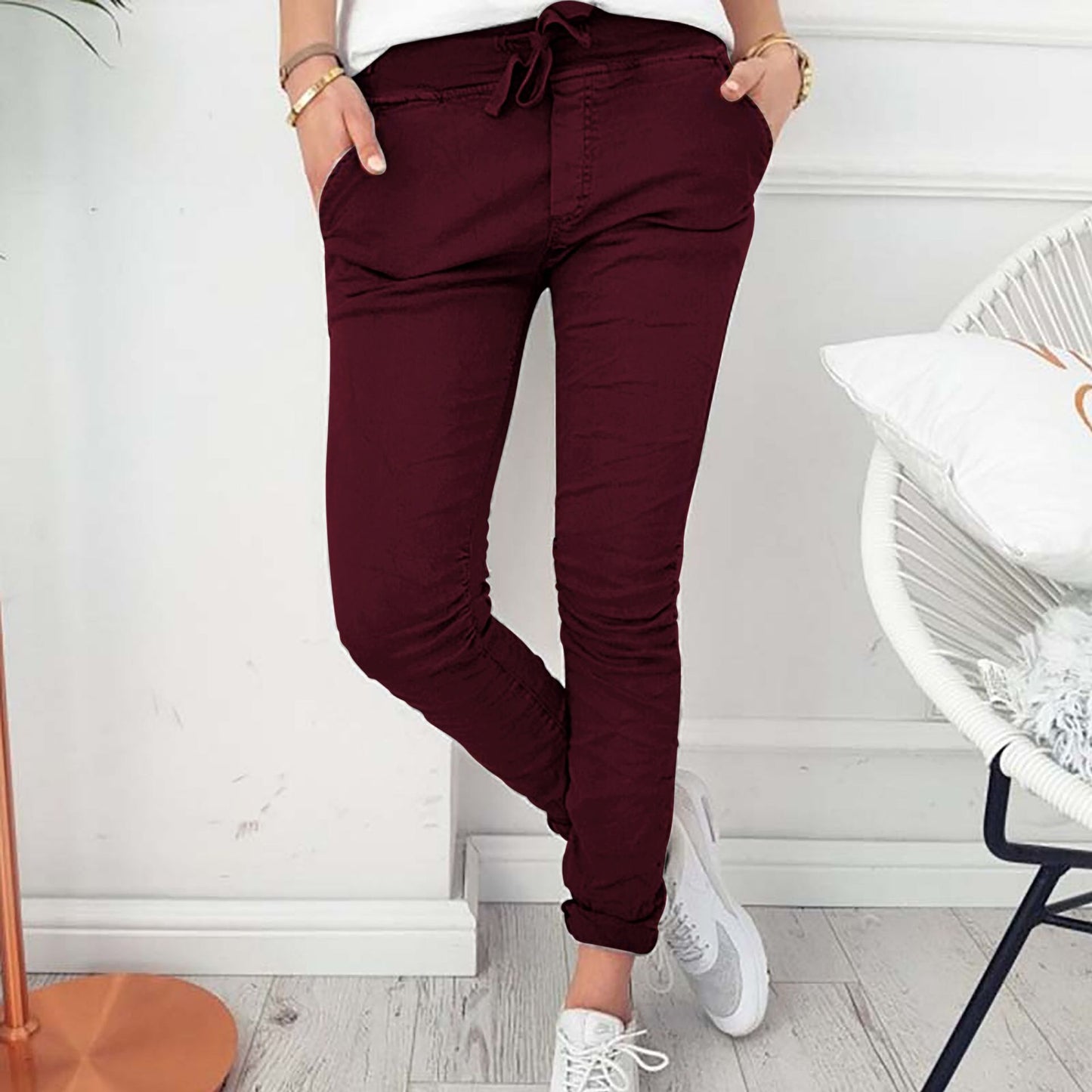 Pantalon slim élastique décontracté