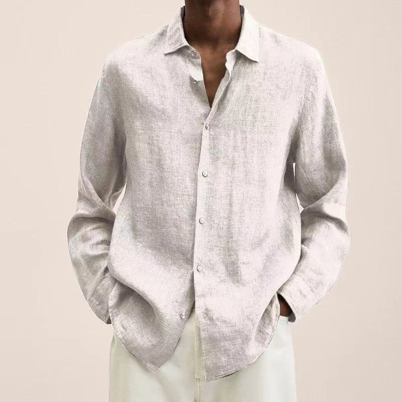 Chemise en coton et lin pour hommes