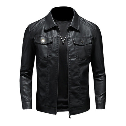 Veste de motard slim de couleur unie