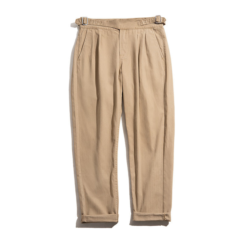 Pantalon cargo rétro taille haute pour hommes