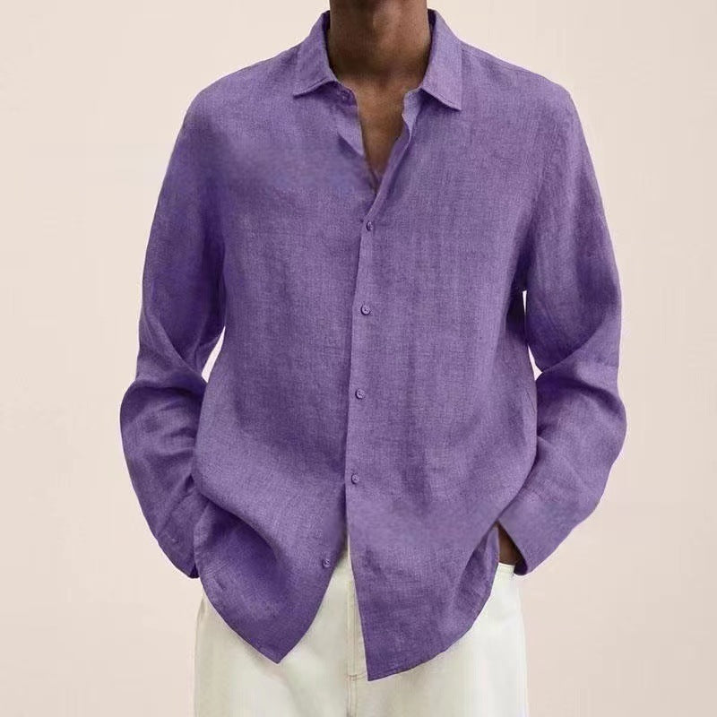 Chemise en coton et lin pour hommes